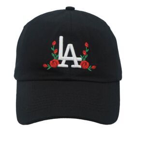 LA Black rose Baseball cap with adjustable Streetwear South City of Angels Y2K